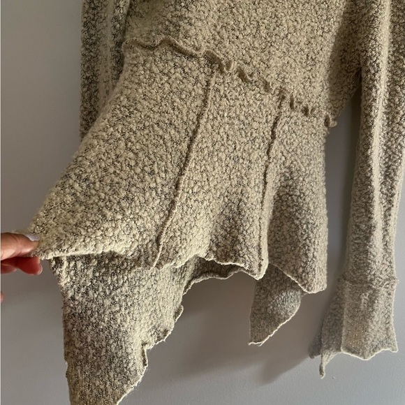 Jasmine KC whimsigoth wool blend slub  witchy fairy cowl neck sweater sand Med - Picture 6 of 11